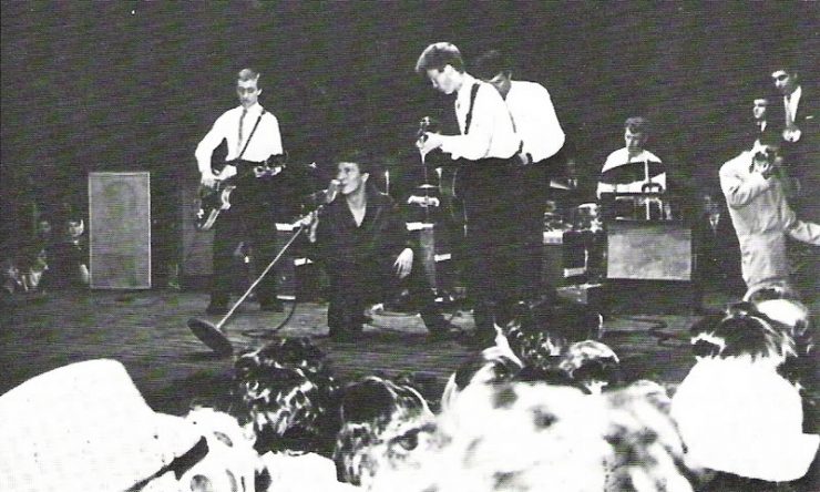 Gene Vincent on stage, wowing the audience
